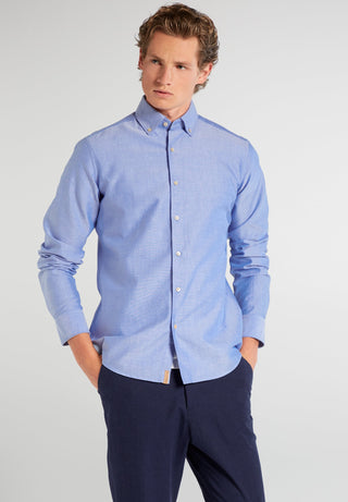 ETERNA Slim Fit UPCYCLING SHIRT - Celestial Oxford Blue - 2411-15-MS74