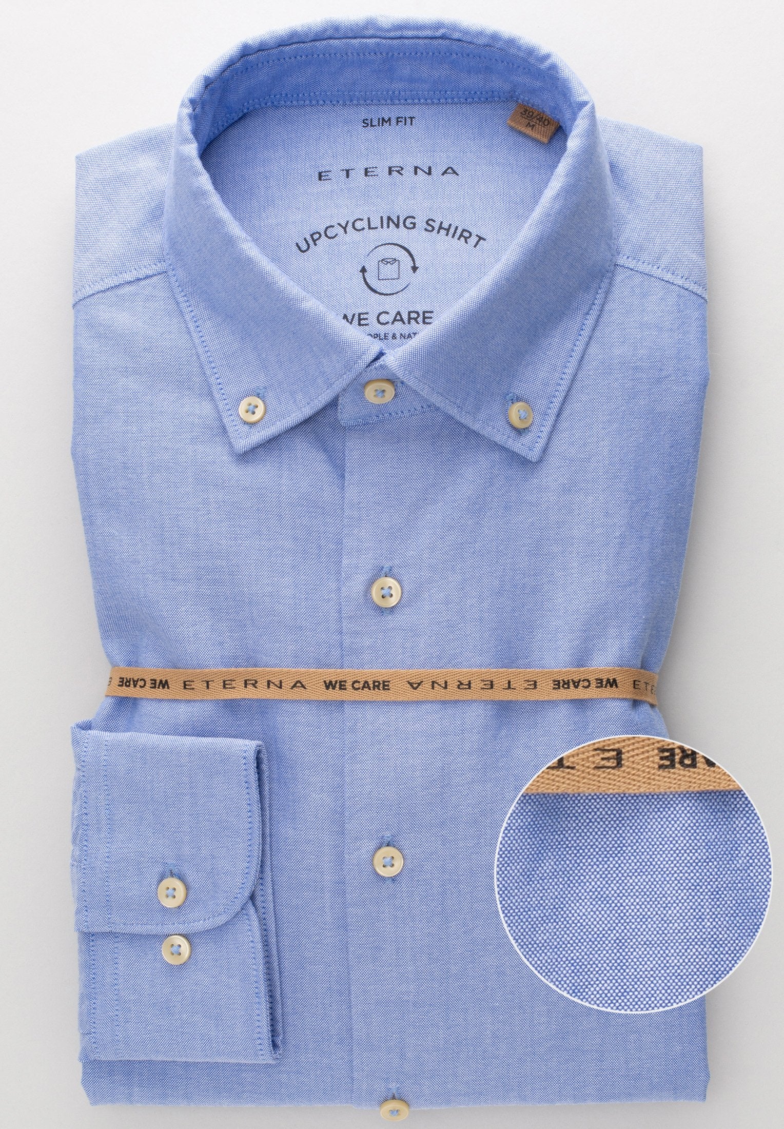 ETERNA Slim Fit UPCYCLING SHIRT - Celestial Oxford Blue - 2411-15-MS74 von Eterna