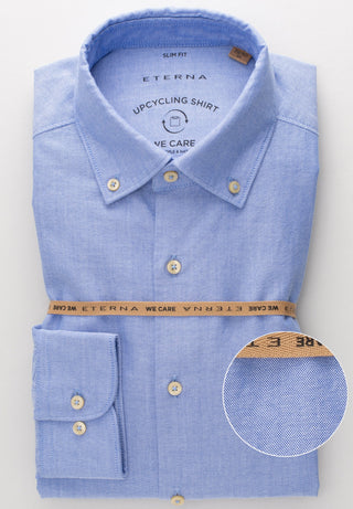 ETERNA Slim Fit UPCYCLING SHIRT - Celestial Oxford Blue - 2411-15-MS74