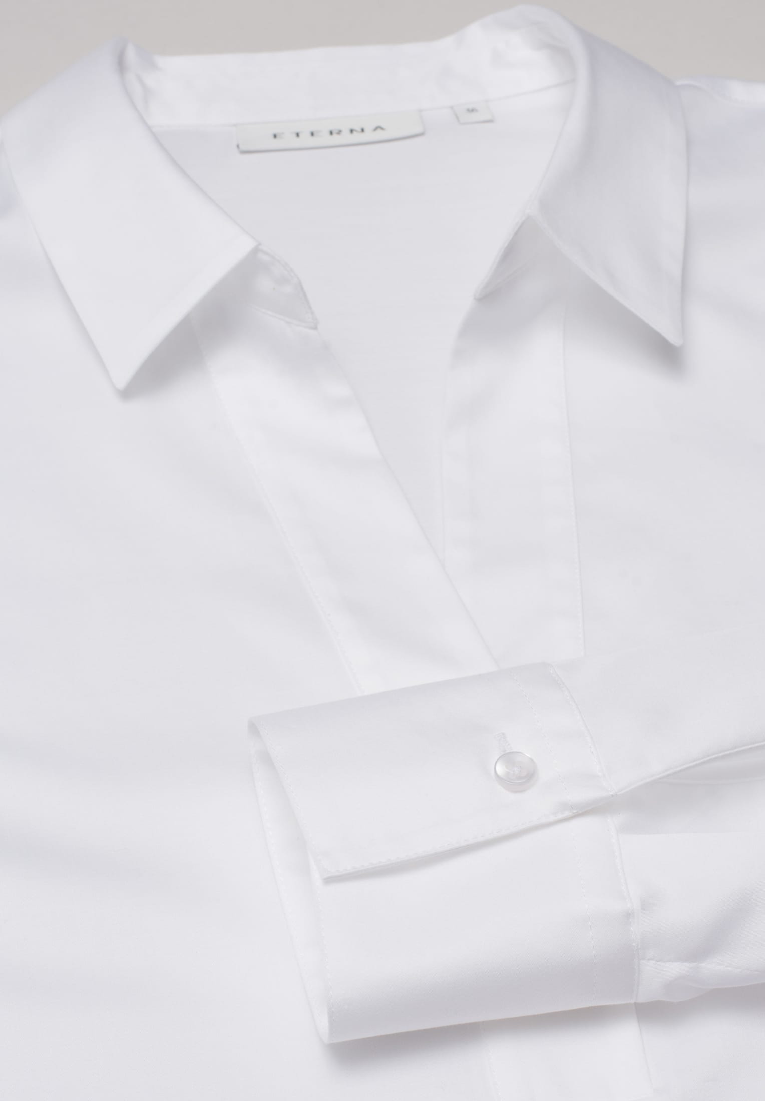 ETERNA CLASSIC FIT Bluse - Pure Ivory Satin - 5585-00-D958