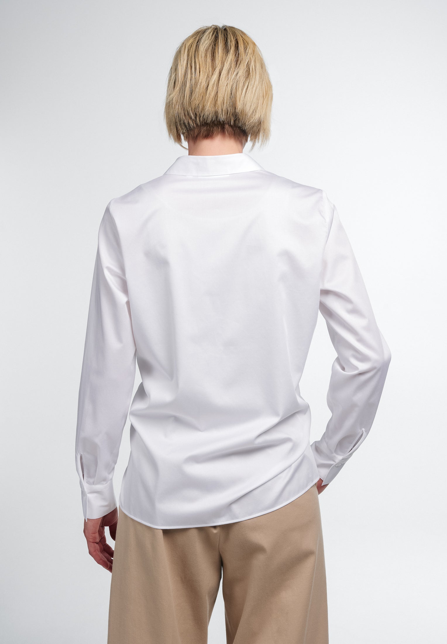 ETERNA CLASSIC FIT Bluse - Pure Ivory Satin - 5585-00-D958 von Eterna