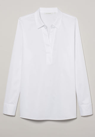 ETERNA CLASSIC FIT Bluse - Pure Ivory Satin - 5585-00-D958