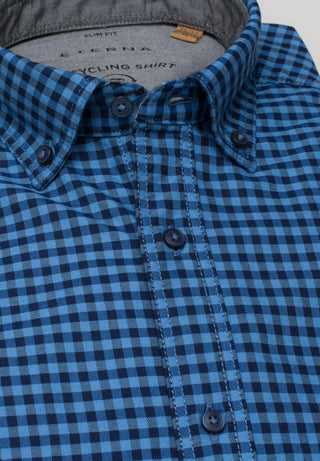 ETERNA SLIM FIT Hemd - Atlantic Gingham Blue - 2478-08-MS5B