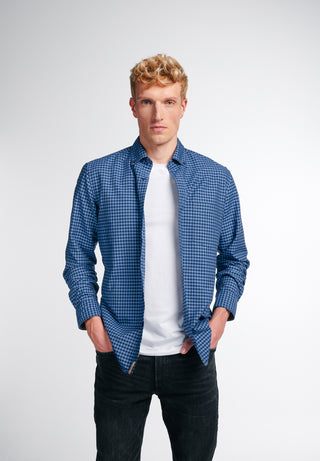 ETERNA SLIM FIT Hemd - Atlantic Gingham Blue - 2478-08-MS5B