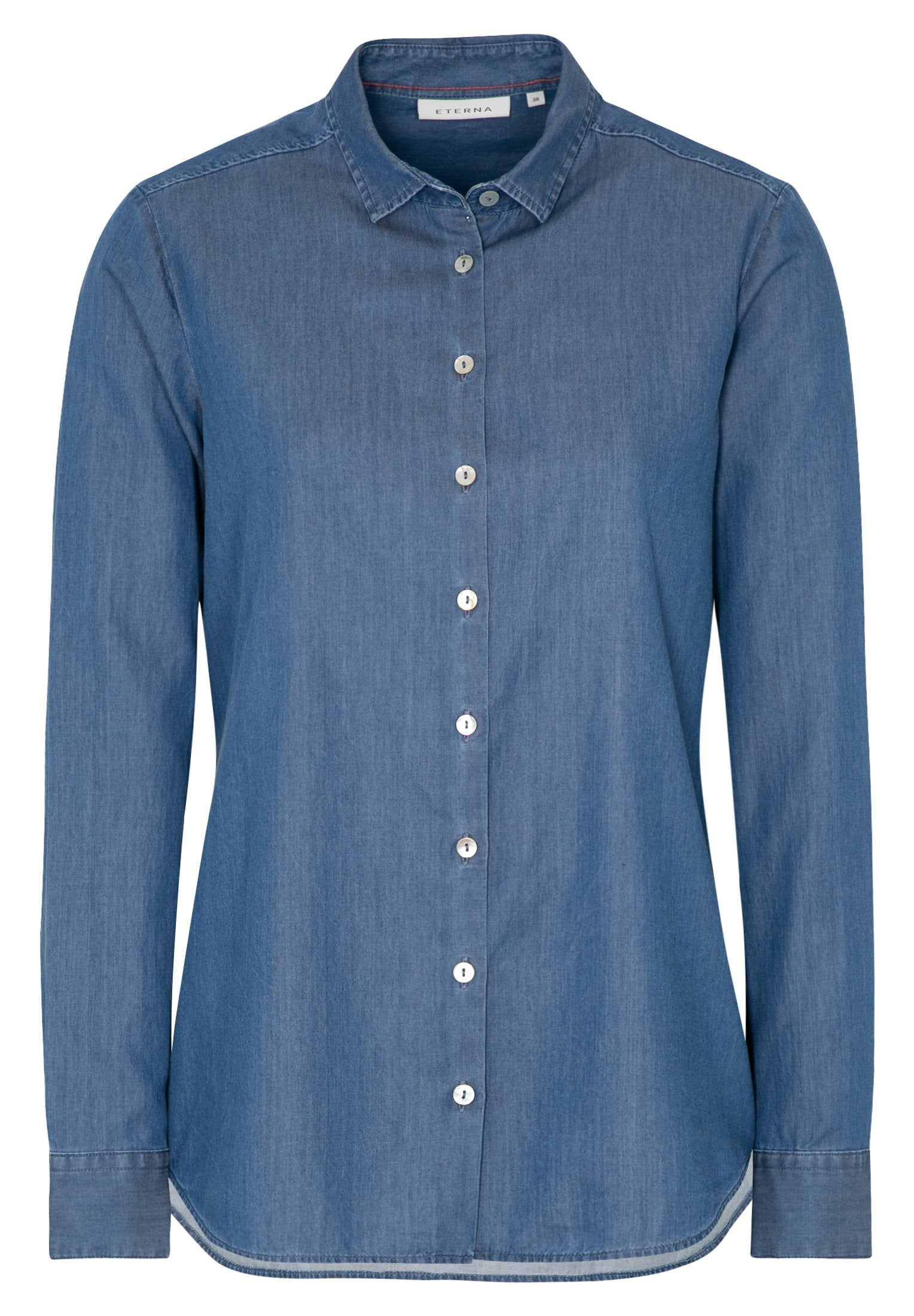 ETERNA CLASSIC FIT Langarm Bluse - Indigo Drift Blue - 5547-16-D935