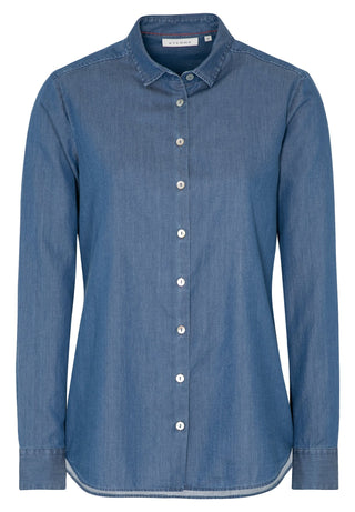 ETERNA CLASSIC FIT Langarm Bluse - Indigo Drift Blue - 5547-16-D935