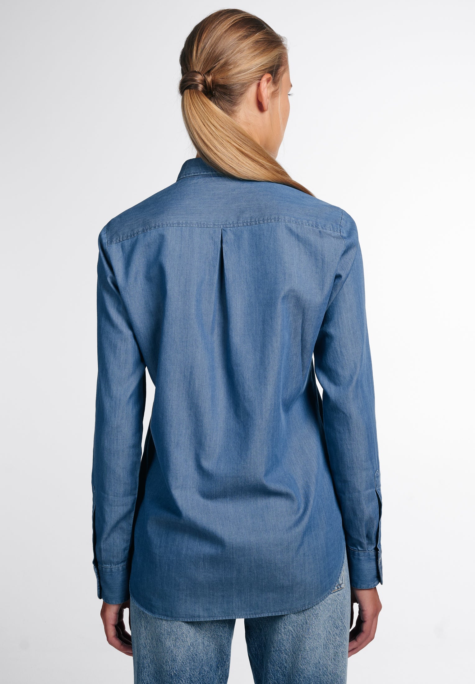 ETERNA CLASSIC FIT Langarm Bluse - Indigo Drift Blue - 5547-16-D935 von Eterna