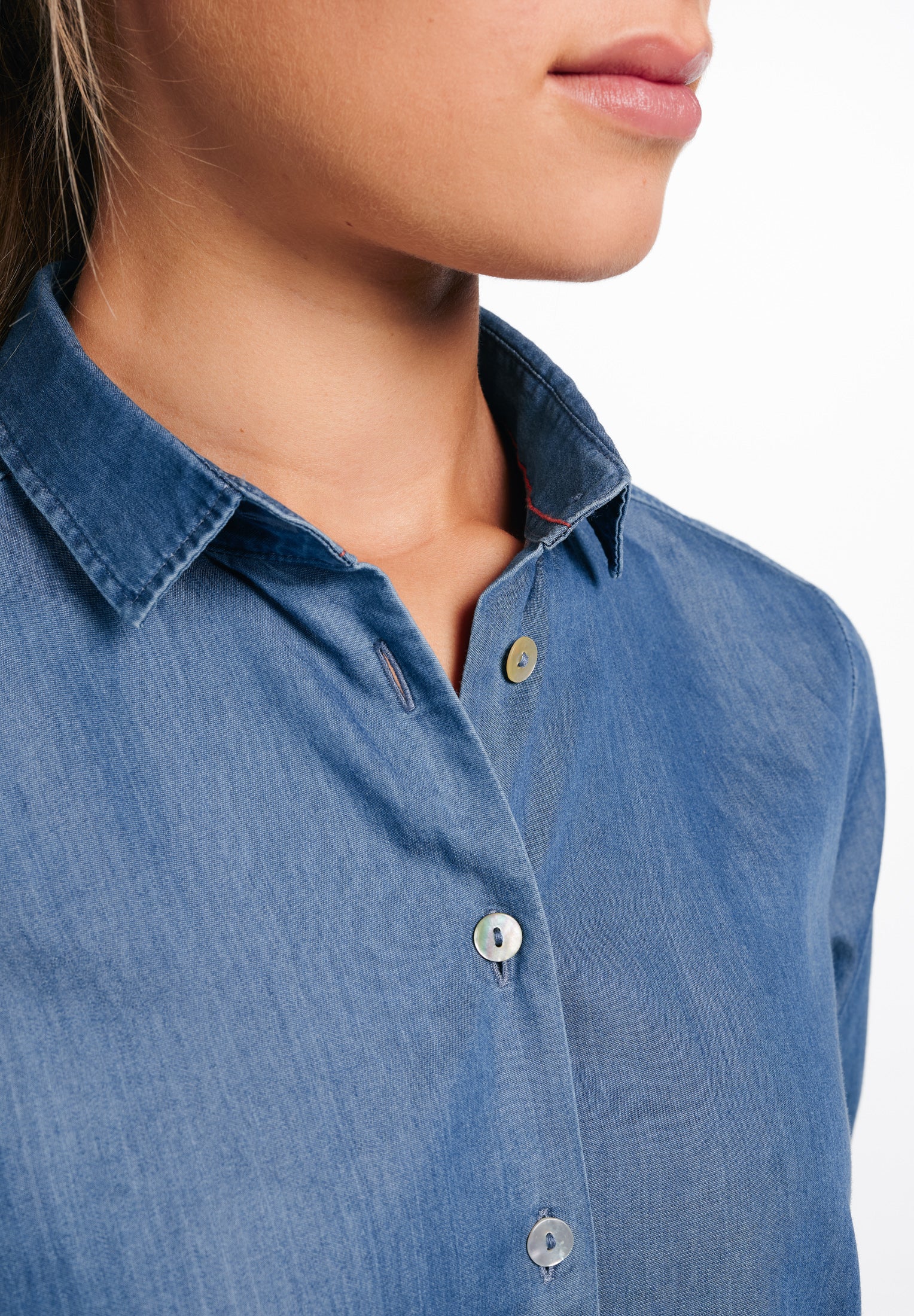 ETERNA CLASSIC FIT Langarm Bluse - Indigo Drift Blue - 5547-16-D935 von Eterna