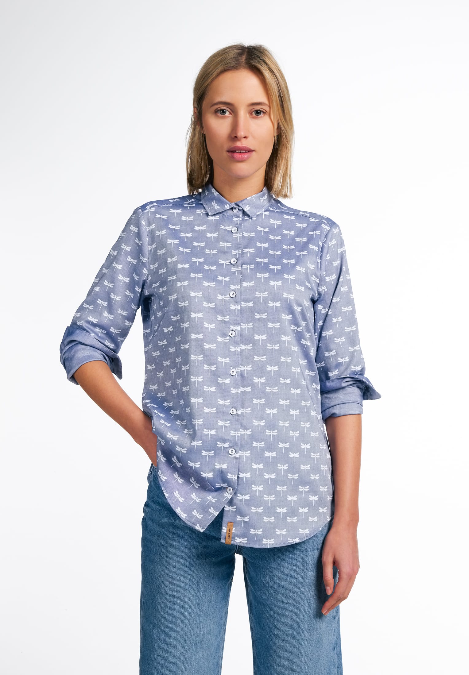 ETERNA UPCYCLING CLASSIC FIT Bluse - Dewberry Sky Blue - 7506-17-D935