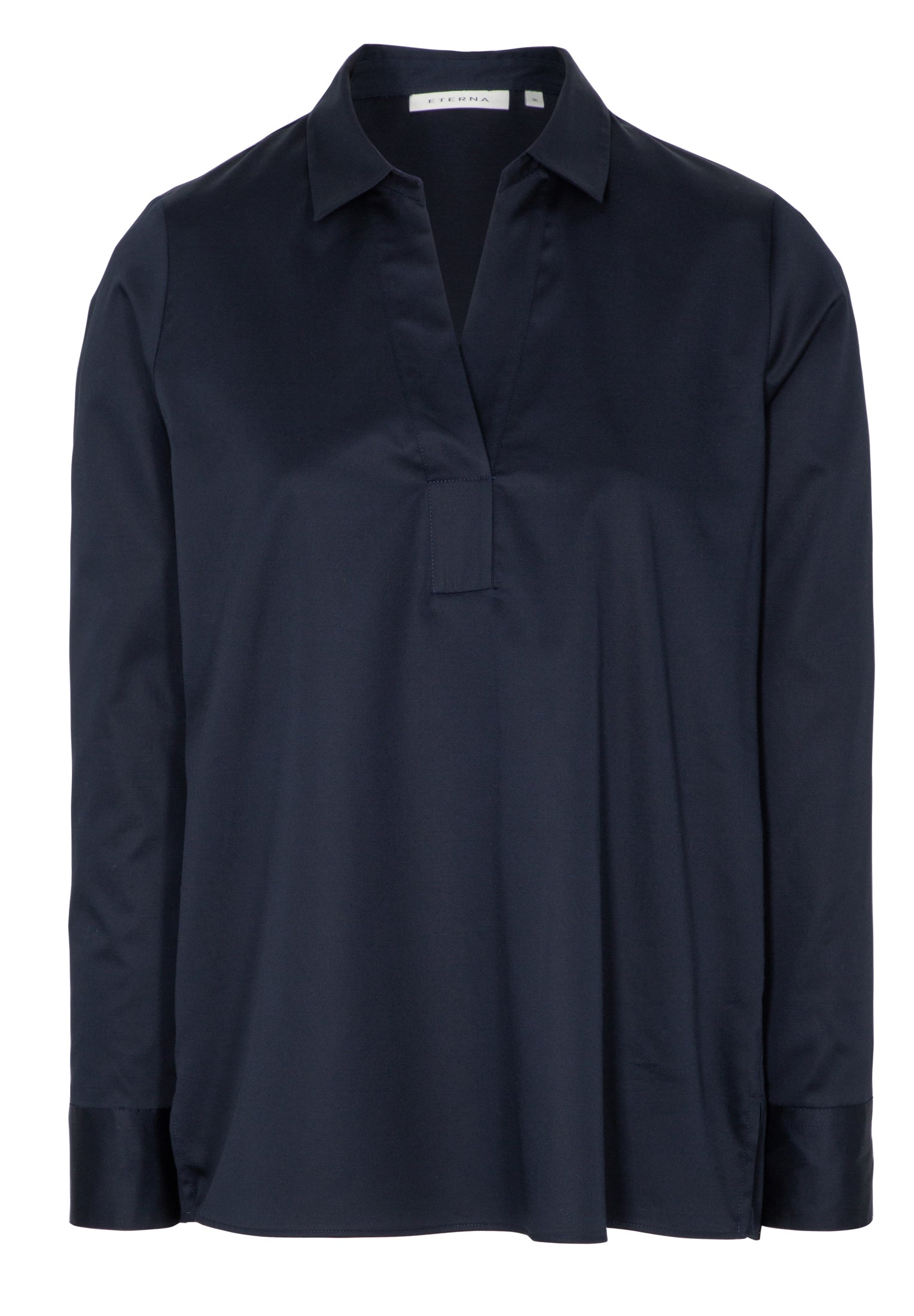 ETERNA CLASSIC FIT Bluse - Midnight Satin Blue - 5585-19-D958