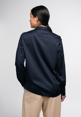 ETERNA CLASSIC FIT Bluse - Midnight Satin Blue - 5585-19-D958