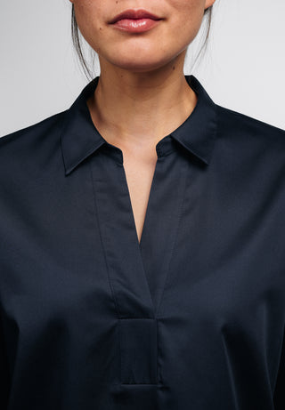 ETERNA CLASSIC FIT Bluse - Midnight Satin Blue - 5585-19-D958