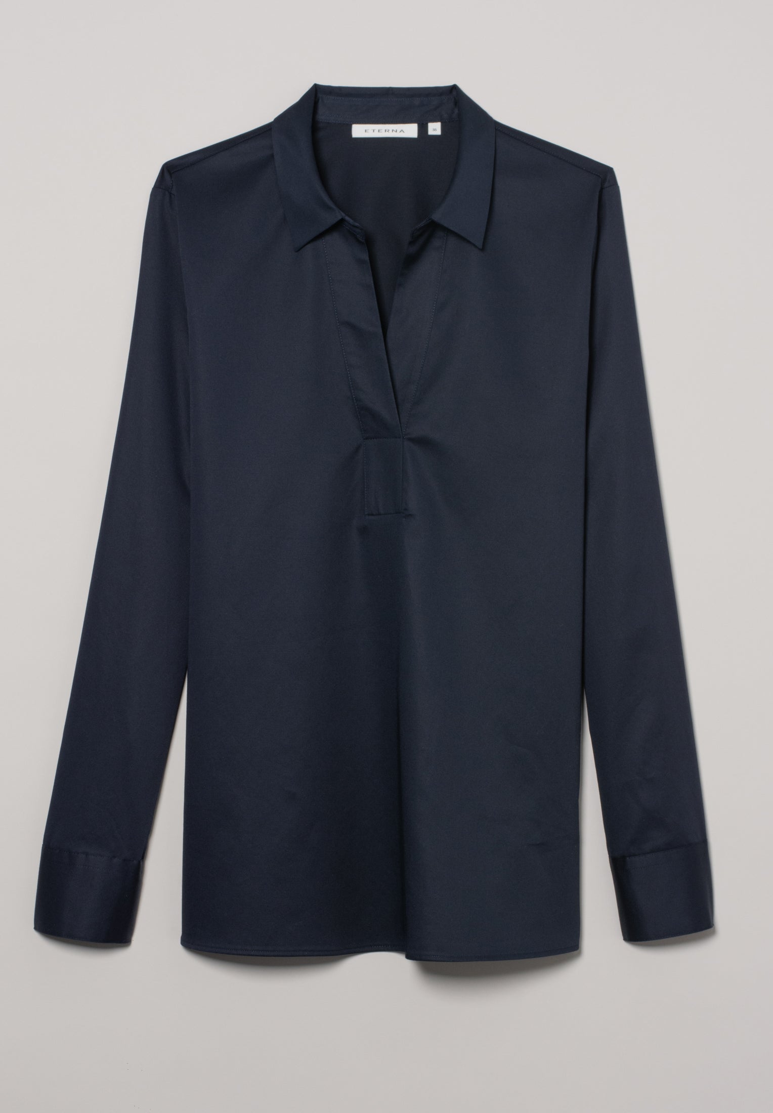 ETERNA CLASSIC FIT Bluse - Midnight Satin Blue - 5585-19-D958 von Eterna