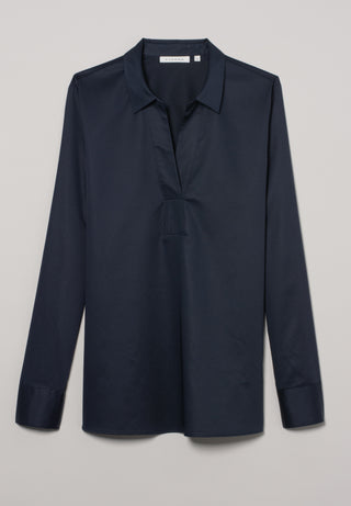 ETERNA CLASSIC FIT Bluse - Midnight Satin Blue - 5585-19-D958