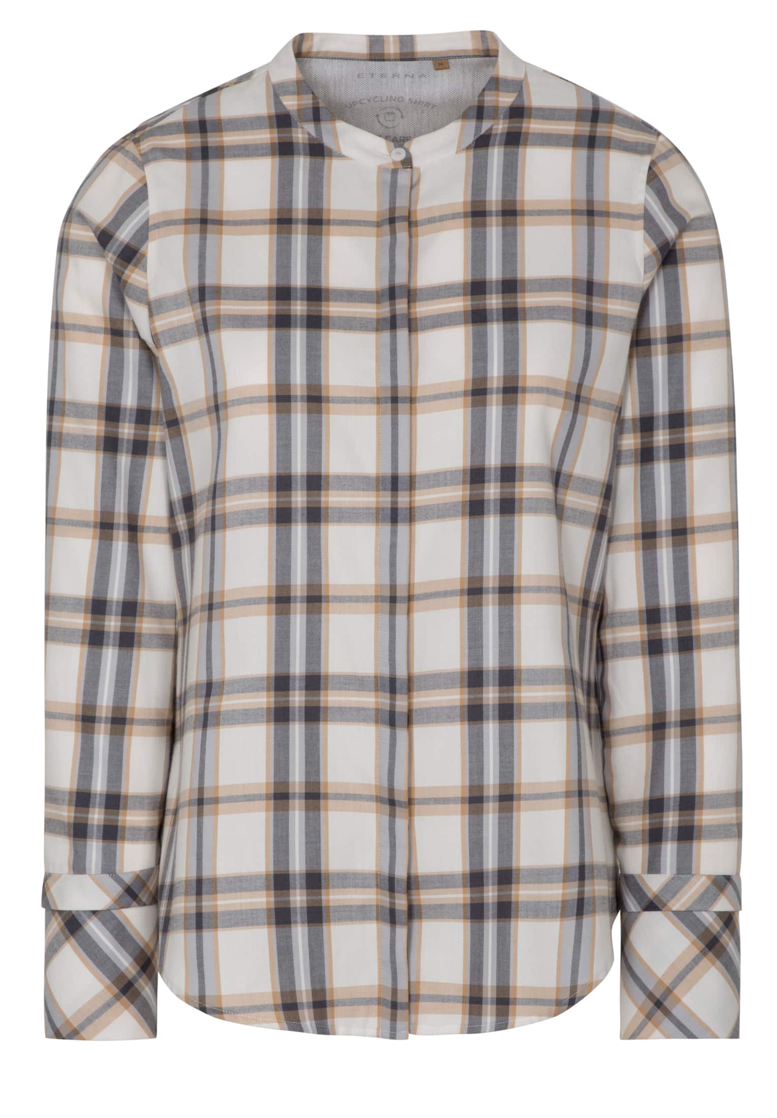 ETERNA CLASSIC FIT Langarm Bluse - Golden Sand Plaid - 6006-20-D01F