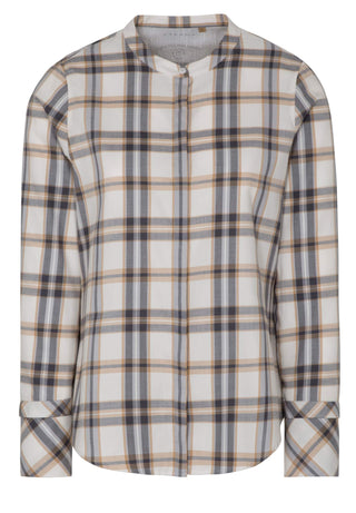 ETERNA CLASSIC FIT Langarm Bluse - Golden Sand Plaid - 6006-20-D01F