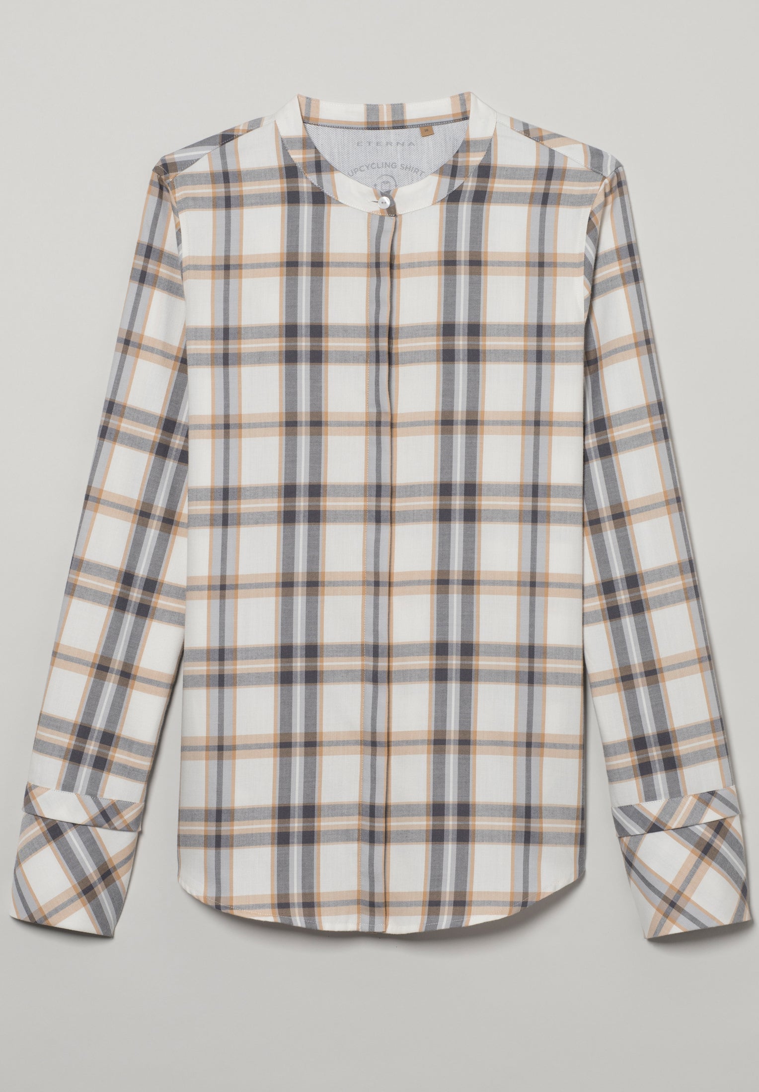 ETERNA CLASSIC FIT Langarm Bluse - Golden Sand Plaid - 6006-20-D01F von Eterna