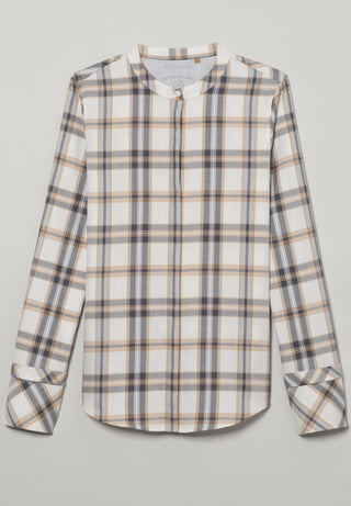 ETERNA CLASSIC FIT Langarm Bluse - Golden Sand Plaid - 6006-20-D01F