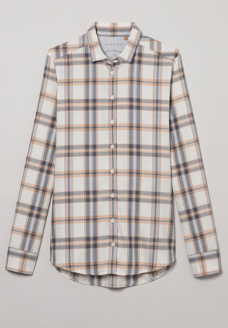 ETERNA Classic Fit Langarm Bluse - Honey Oat Plaid - 6006-20-D935