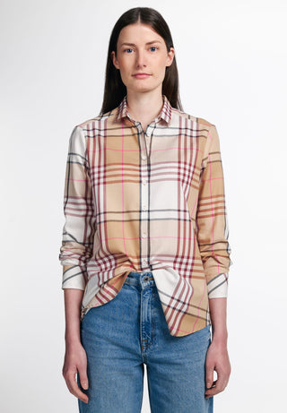 ETERNA UPCYCLING Classic Fit Bluse - Desert Blush Tartan - 6321-23-D935