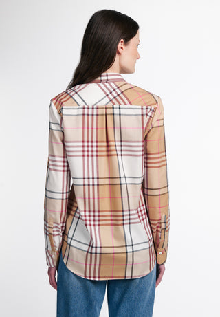 ETERNA UPCYCLING Classic Fit Bluse - Desert Blush Tartan - 6321-23-D935