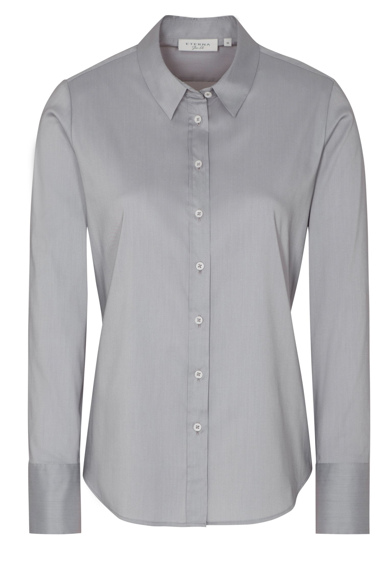 ETERNA FITTED Performance Shirt Langarm Bluse - Misty Steel Blue - 5377-32-DF04