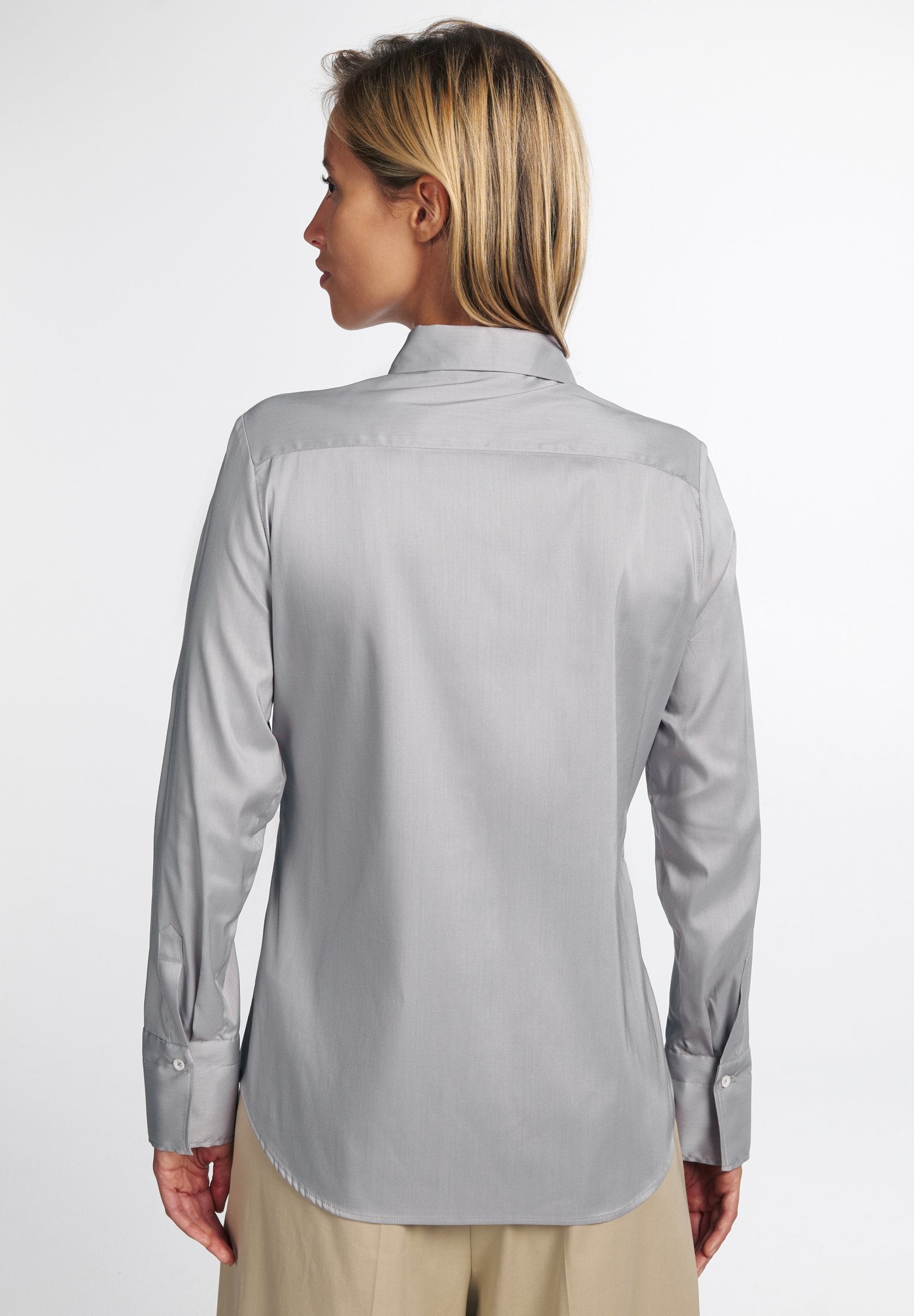ETERNA FITTED Performance Shirt Langarm Bluse - Misty Steel Blue - 5377-32-DF04 von Eterna