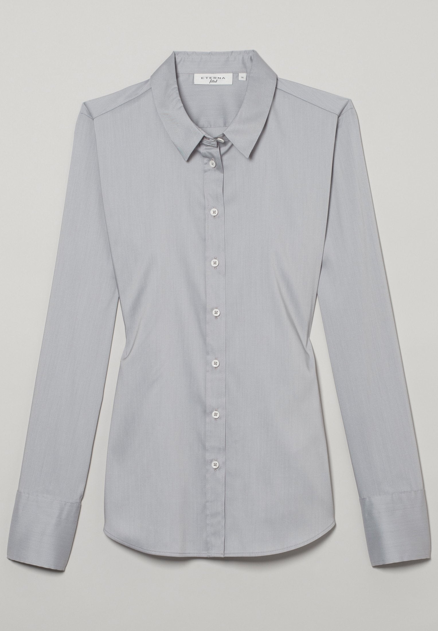 ETERNA FITTED Performance Shirt Langarm Bluse - Misty Steel Blue - 5377-32-DF04 von Eterna