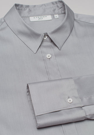 ETERNA FITTED Performance Shirt Langarm Bluse - Misty Steel Blue - 5377-32-DF04