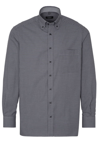 ETERNA COMFORT FIT Langarm Hemd - Midnight Gingham Grey - 8918-35-E144
