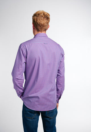 ETERNA SLIM FIT Langarm Hemd - Raspberry Blue Check - 2478-54-MS5B