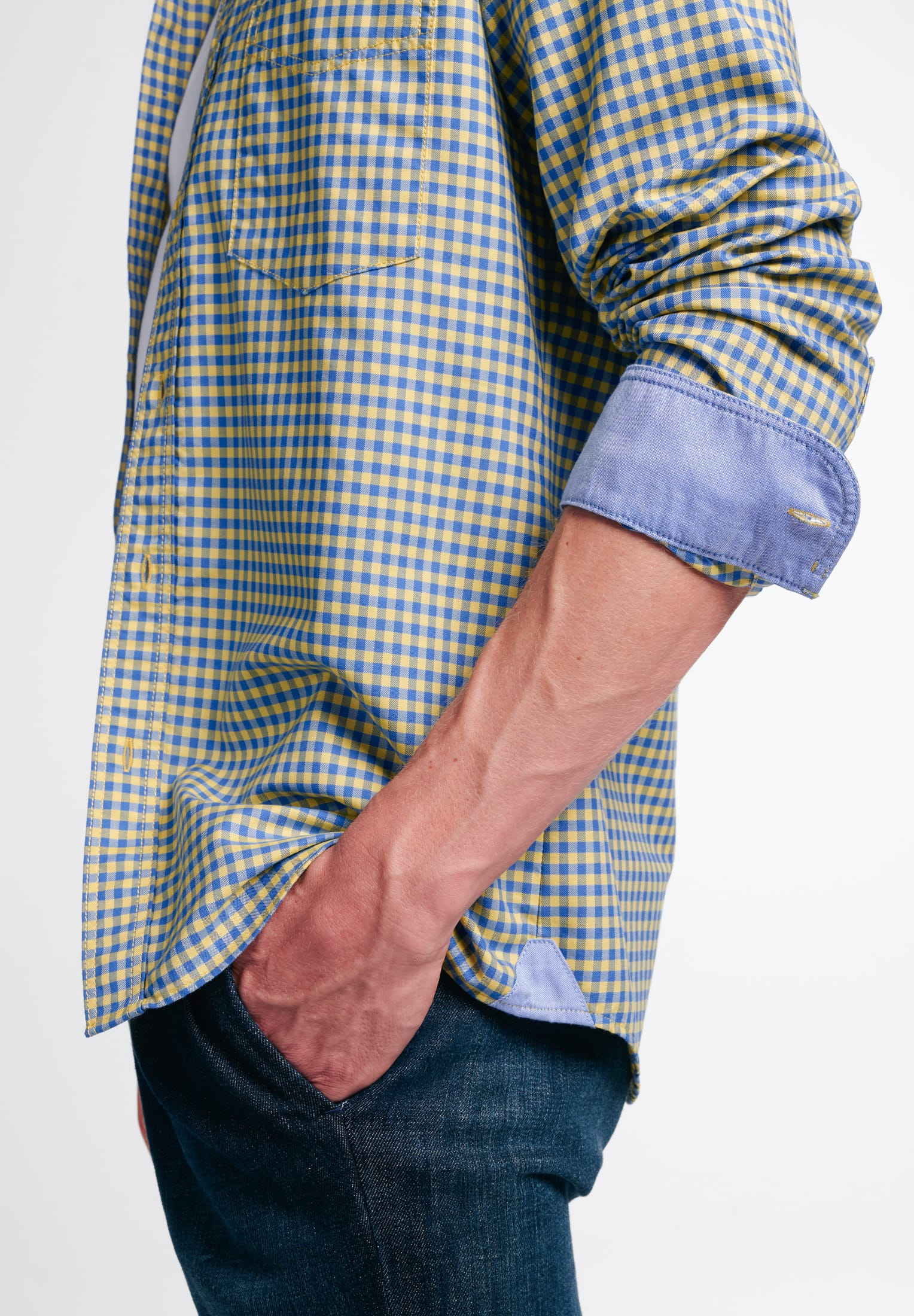 ETERNA SLIM FIT Langarm Hemd - Sunlit Gingham - 2478-74-MS5B von Eterna