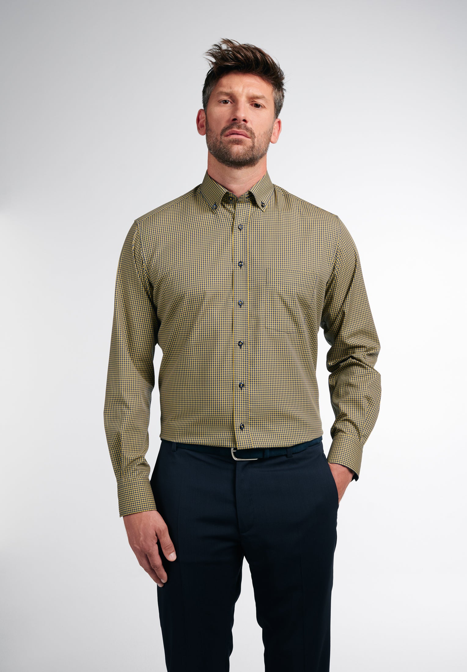 ETERNA MODERN FIT Langarm Hemd - Sunflower Harbor - 8918-75-X143 von Eterna