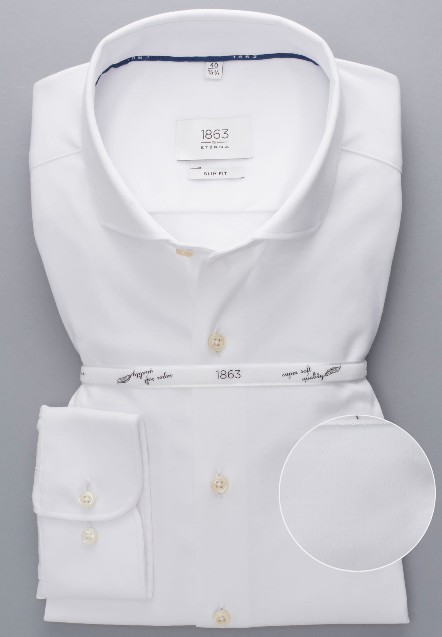 ETERNA 1863 Slim Fit Langarm Hemd - Crisp Ivory Cloud - 2159-00-YS82