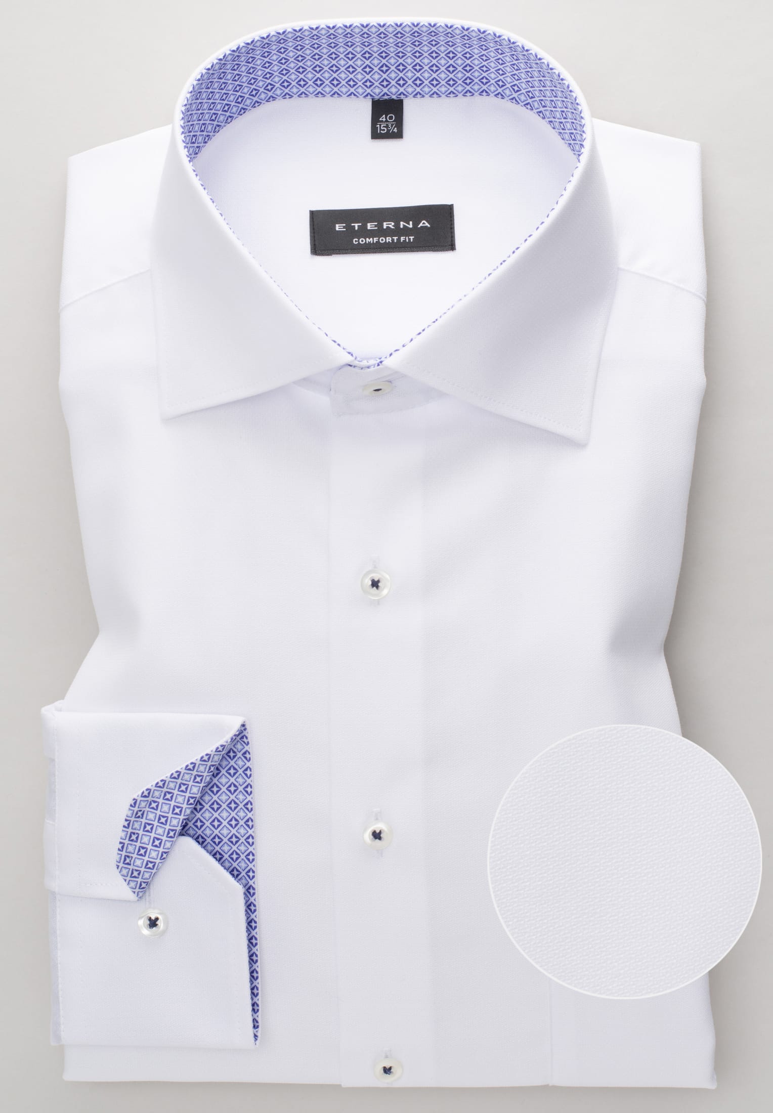 ETERNA COMFORT FIT Langarm Hemd - Crisp Porcelain White - 3270-00-E15K von Eterna