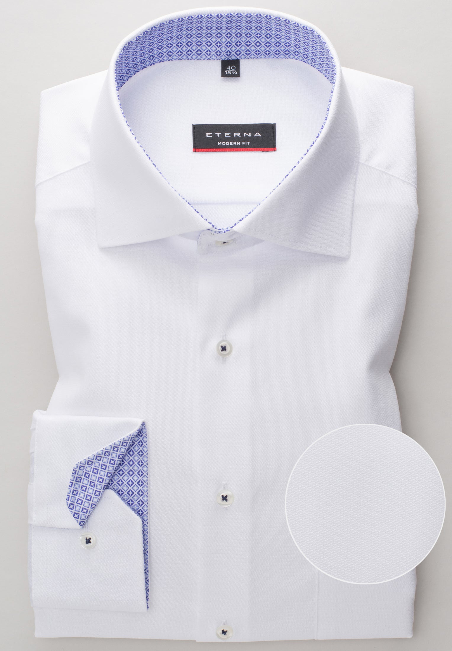 ETERNA MODERN FIT Langarm Hemd - Frosted Harbor Blue - 3270-00-X15K von Eterna