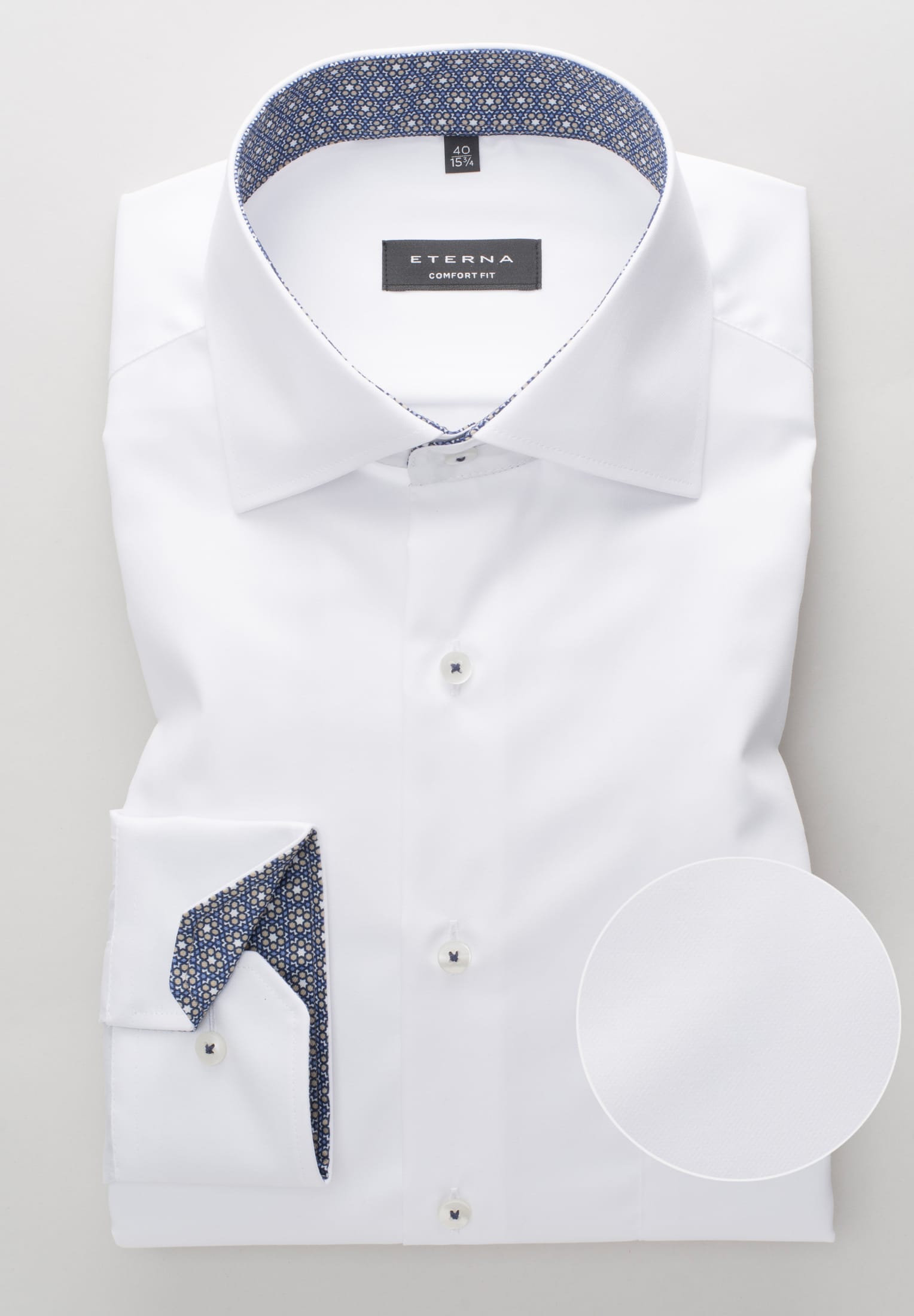ETERNA Comfort Fit Langarm Hemd - Bright Cotton White - 3368-00-E15K von Eterna