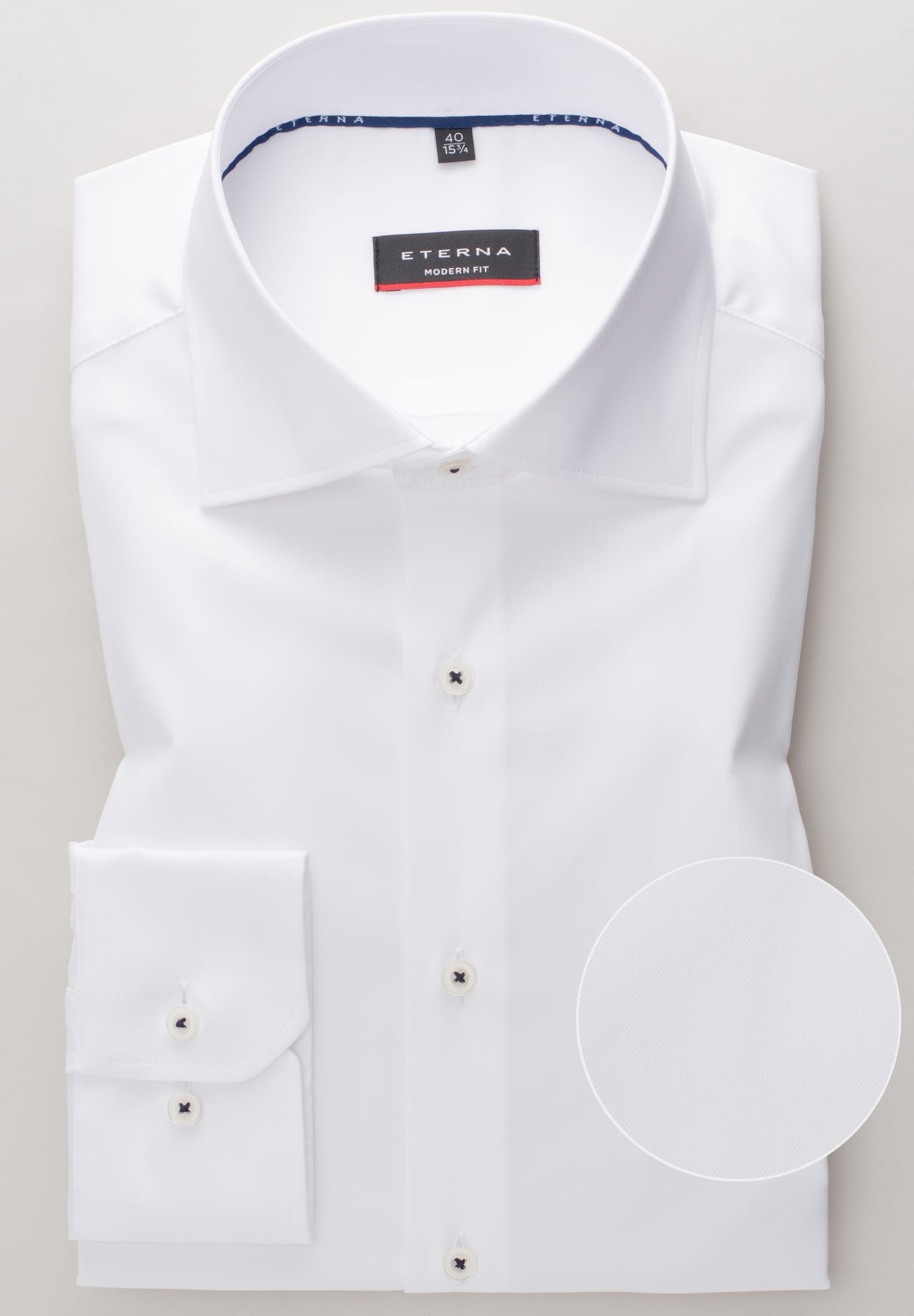 ETERNA MODERN FIT Performance Shirt - Crisp White Twill - 3377-00-X18K