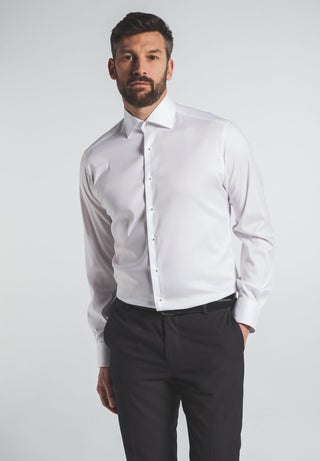ETERNA MODERN FIT Performance Shirt - Crisp White Twill - 3377-00-X18K