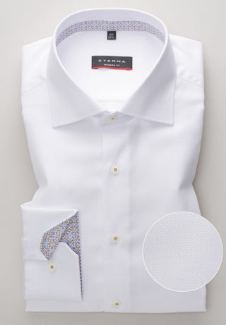 ETERNA MODERN FIT Langarm Hemd - Frosted Pearl White - 3475-00-X94K