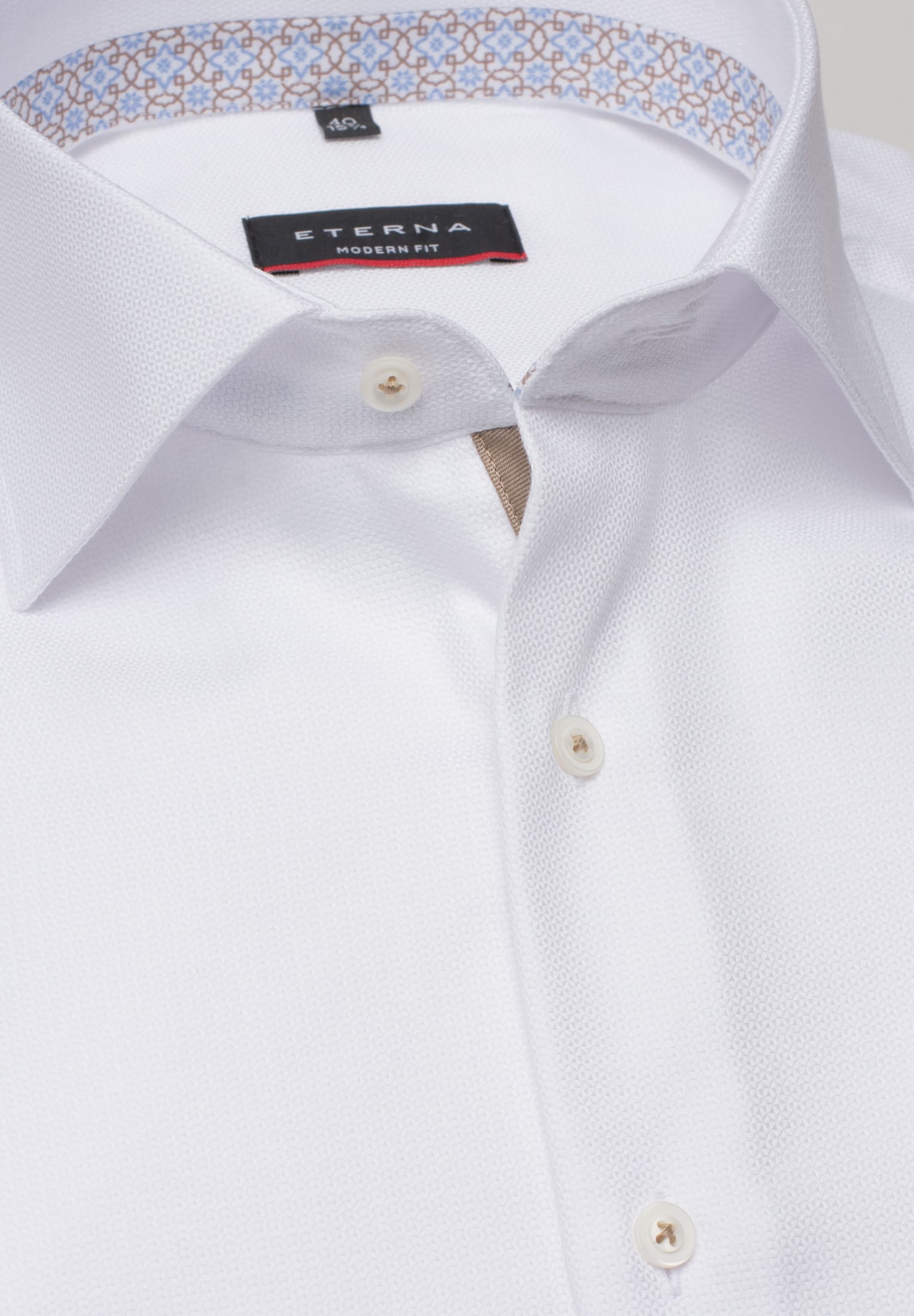 ETERNA MODERN FIT Langarm Hemd - Frosted Pearl White - 3475-00-X94K von Eterna