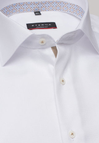 ETERNA MODERN FIT Langarm Hemd - Frosted Pearl White - 3475-00-X94K