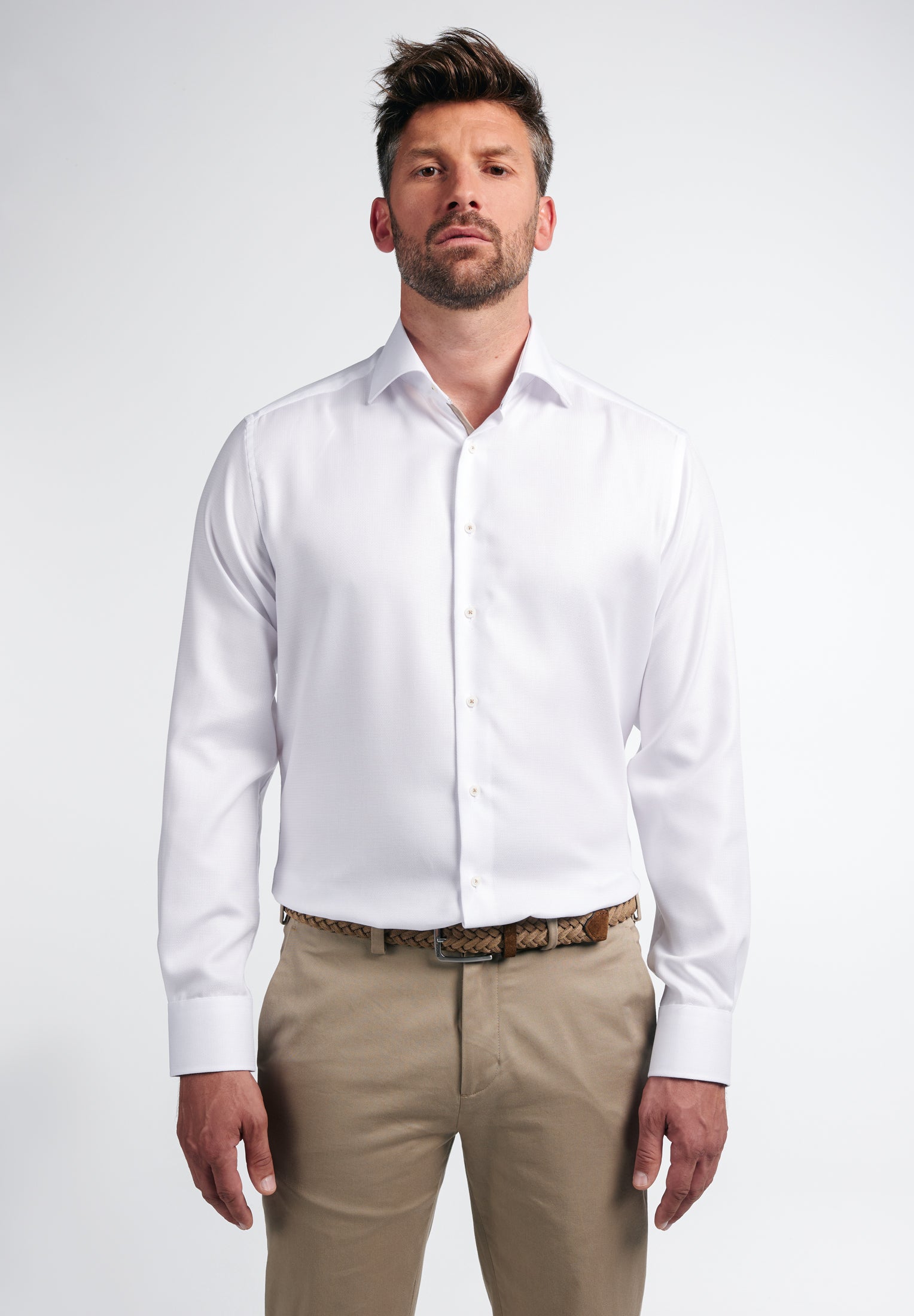 ETERNA MODERN FIT Langarm Hemd - Frosted Pearl White - 3475-00-X94K von Eterna