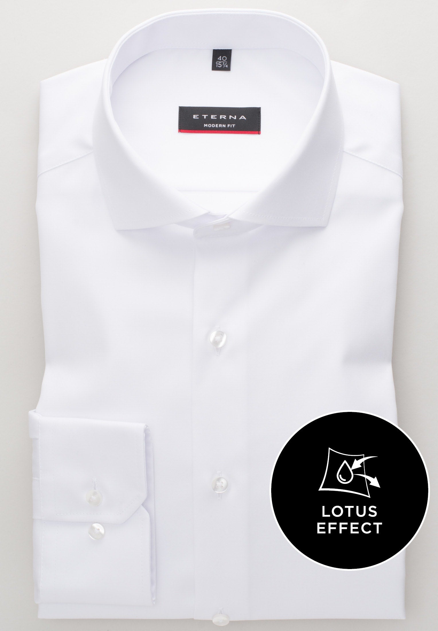 ETERNA MODERN FIT Langarm Hemd - Cloud White Twill - 3929-00-X17V