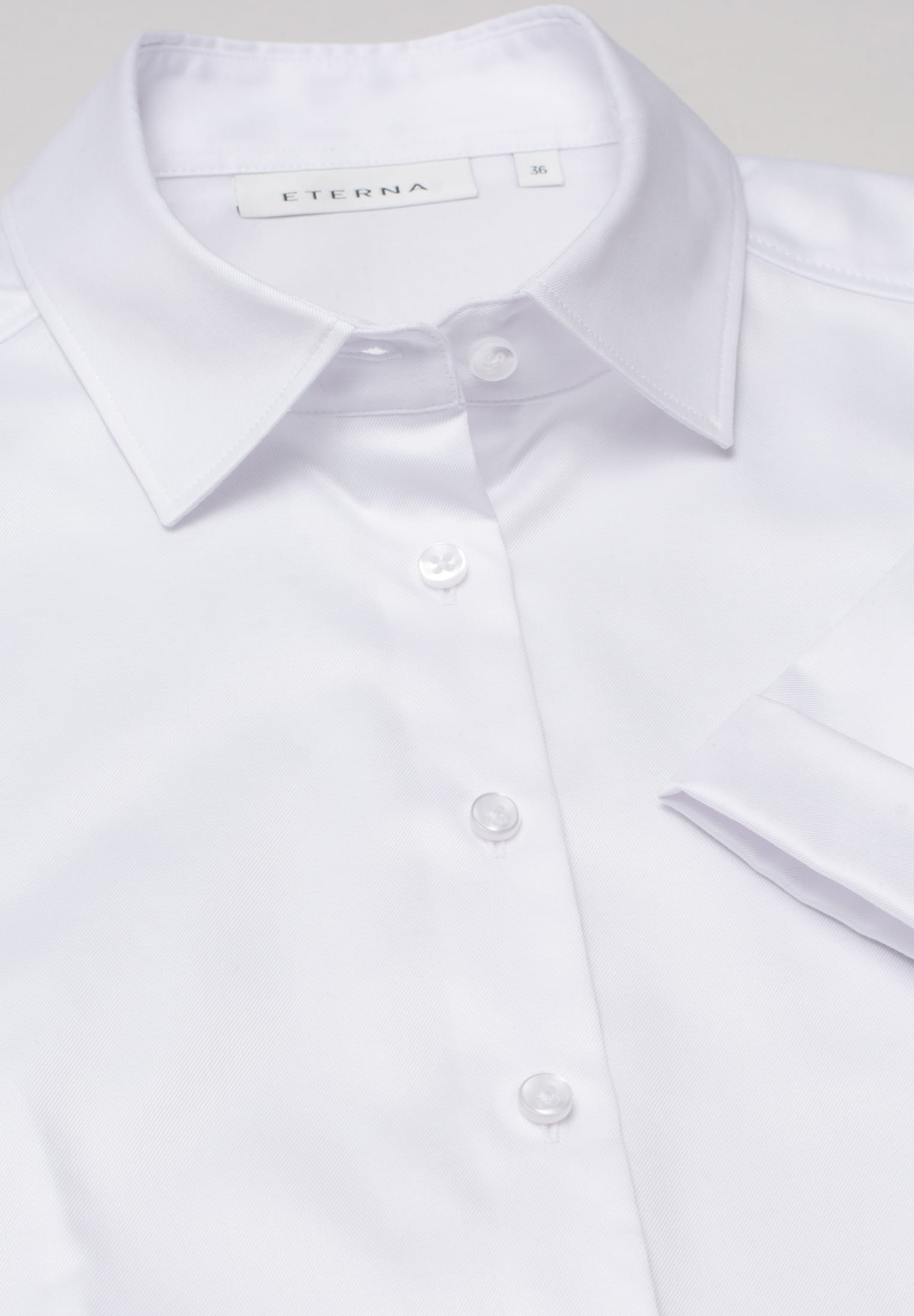 ETERNA CLASSIC FIT COVER Kurzarm Bluse - Pure Cloud White - 5008-00-H790