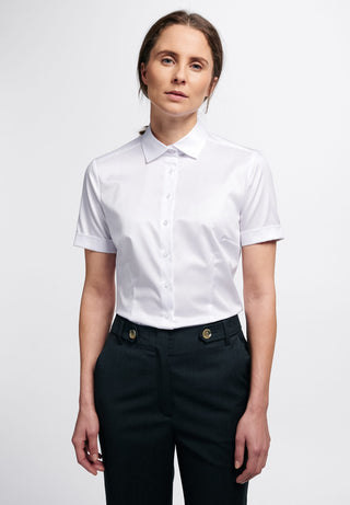 ETERNA CLASSIC FIT COVER Kurzarm Bluse - Pure Cloud White - 5008-00-H790