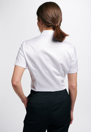 ETERNA CLASSIC FIT COVER Kurzarm Bluse - Pure Cloud White - 5008-00-H790