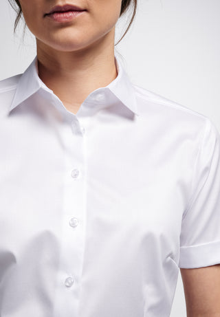 ETERNA CLASSIC FIT COVER Kurzarm Bluse - Pure Cloud White - 5008-00-H790