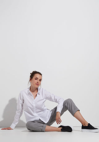 ETERNA CLASSIC FIT Langarm Bluse - Pure Mist White - 5145-00-D904