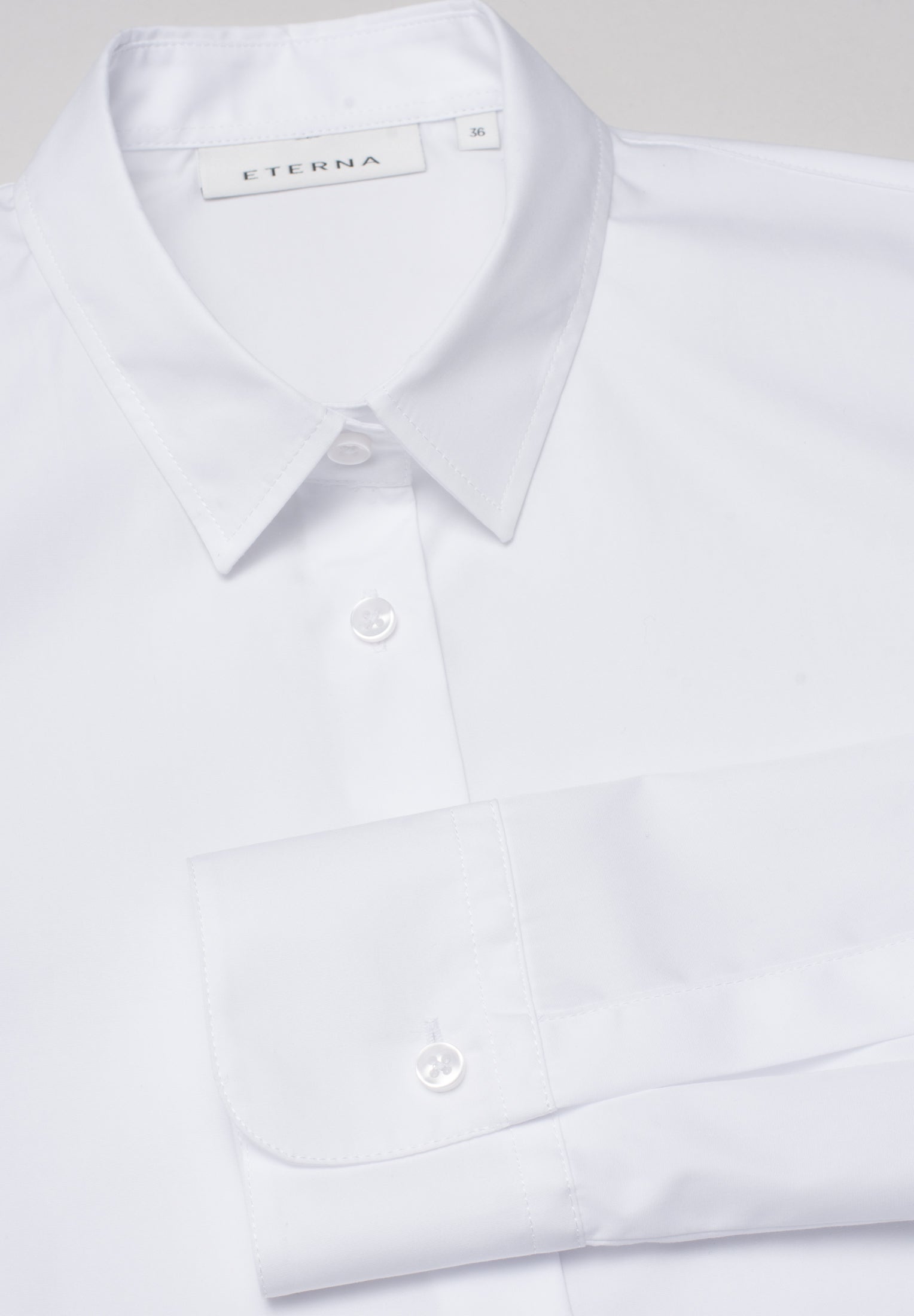ETERNA CLASSIC FIT Langarm Bluse - Pure Mist White - 5145-00-D904 von Eterna